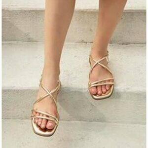 JOIE WOMEN'S GLORY GOLD STRAPPY SANDALS SIZE 6.5 NEW